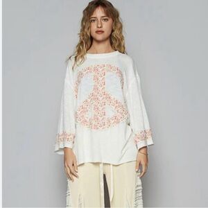 POL floral peace shirt